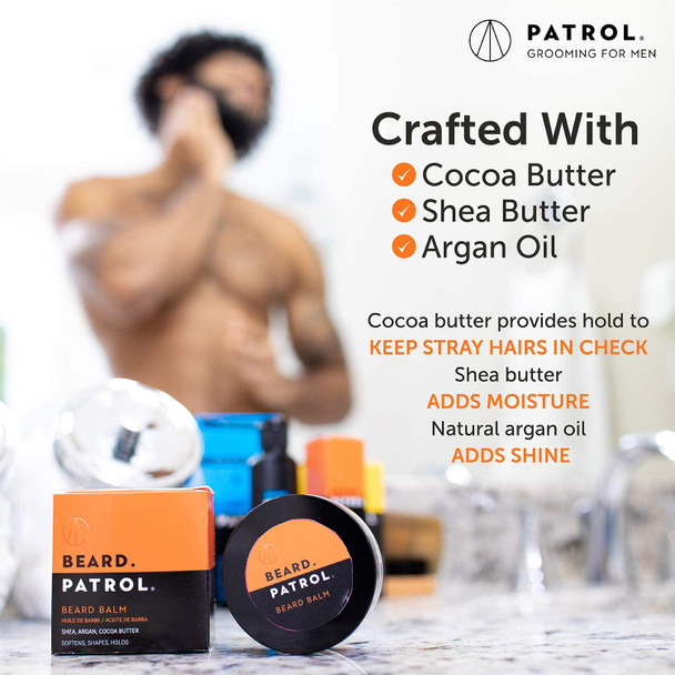 Beard Patrol Beard Balm for Men - Lemongrass Scent Conditioner Wax (2 fl.oz / 56ml)