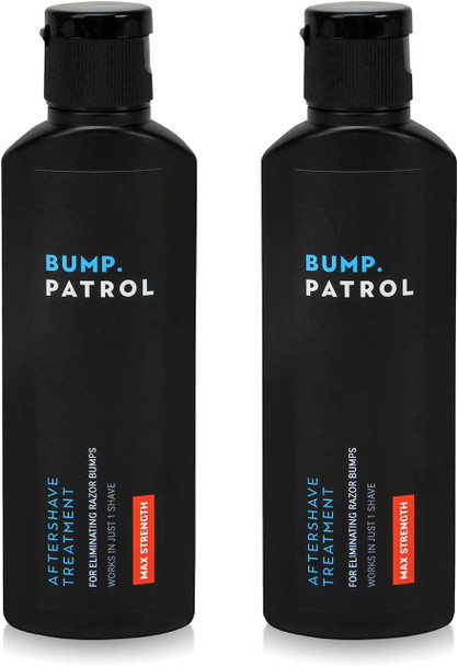 Bump Patrol Maximum Strength Aftershave Formula - After Shave Solution Eliminates Razor Bumps and Ingrown Hairs - 2 Ounces 2 Pack