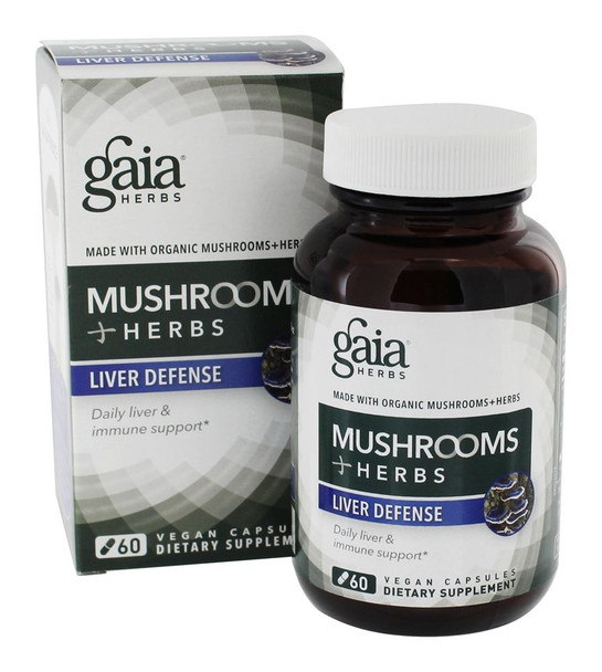 Gaia Herbs Mushrooms Herbs Liver Defense, 60 Vegetarian Capsules