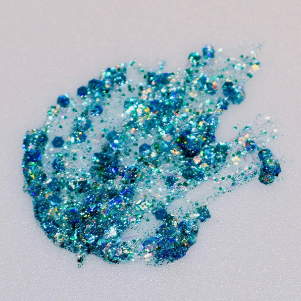 Cjp Beauty Eyeshadow Chunky Glitter - 14G / 0.49 Oz - Certified Cruelty And Gluten-Free And Vegan-Friendly | Self-Adhesive And Quick-Dry For Eyes, Face, Body, Hairs, And Nails - Ocean Vibes