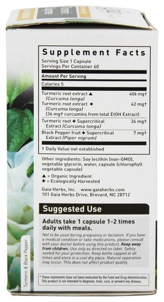 Gaia Herbs Turmeric Supreme Extra Strength, 60 Vegetarian Capsules