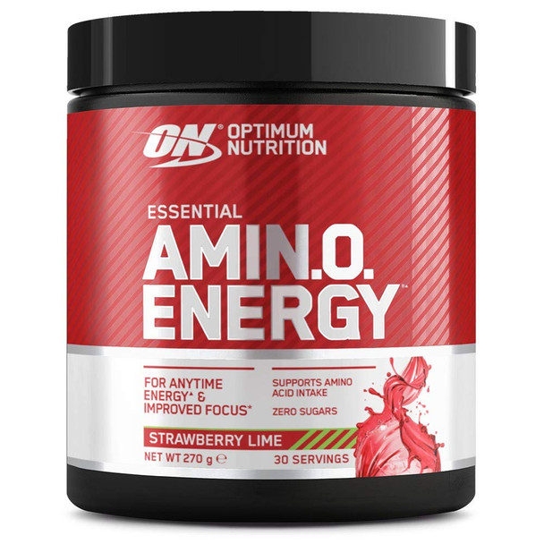 Optimum Nutrition Amino Energy Pre Workout Powder, Energy Drink With Beta Alanine, Vitamin C, Caffeine And Amino Acids, Strawberry Lime, 30 Servings, 270 G, Packaging May Vary