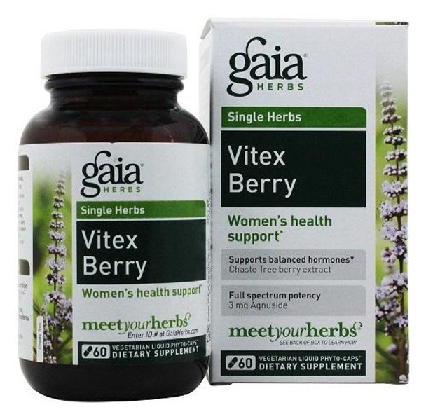 Gaia Herbs Vitex Berry Liquid Phyto-Caps, 60 Vegetarian Capsules