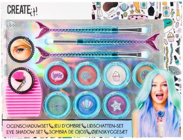 Create It! Mermaid Brush and Shimmer Eye Shadow Set - 11 Pieces