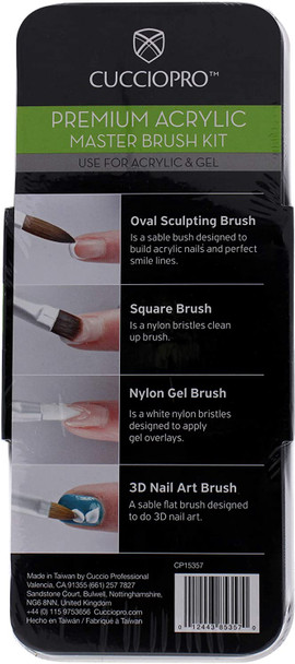 Cuccio Pro Premium Acrylic Master Brush Set 4 Pc, 4count (I0099060)