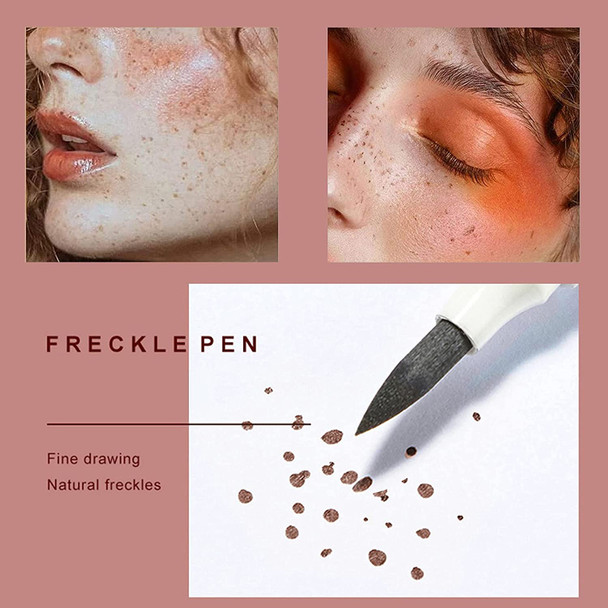 DAGEDA Colors Freckle Pen, 2Pcs Natural Lifelike Freckle Makeup Pen Waterproof Long-lasting Magic Freckles Makeup Tool for Natural Effortless Makeup (Light Brown+Dark Brown)