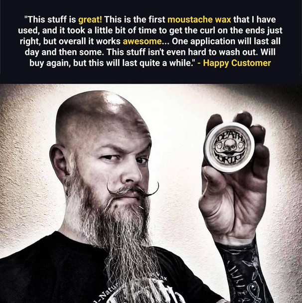 Death Grip Moustache Wax, All-Natural, 1 oz.