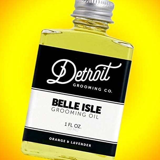 Detroit Grooming Co. Beard Oil - Belle Isle - Orange and Lavender Scented Men's Beard Oil (1oz) Ultra Hydrating All Natural Essential Oils Stop Itch, Promote Soft, Full Beard Growth and Thickness
