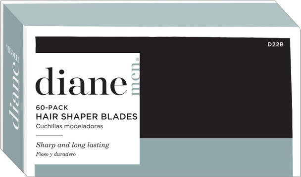 Diane Stainless Steel Polymer Hair Shaper Razor Shaving Blades, 60 Count
