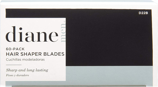 Diane Stainless Steel Polymer Hair Shaper Razor Shaving Blades, 60 Count