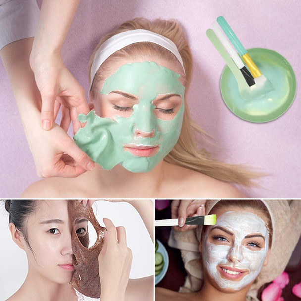 DIY Facemask Mixing Tool Set,DanziX DIY Face Mask Mixing Bowl Kit with Silicone Brushes Facial Mask Bowl Stick Spatula Spray Bottle(Green&Pink,2 Set,10 In 1)