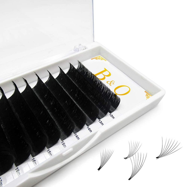 Easy Fan Volume Lash Extensions 0.05 0.07 0.10 mm Automatic Blooming Flower Lashes C curl D curl Self Fanning Lashes 3D 4D 5D 6D 10D 20D 8-14 Mix Length (0.07 C, MIX(12-18))