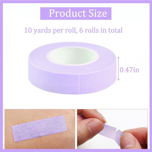 EBANKU 6Pcs Purple Eyelash Extension Tape for Eyelash Extension Supplies