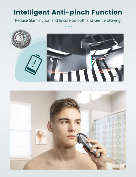 Electric Shaver YOHOOLYO 3D Floating Heads Rotary Shaver for Men Cordless with Pop-up Trimmer