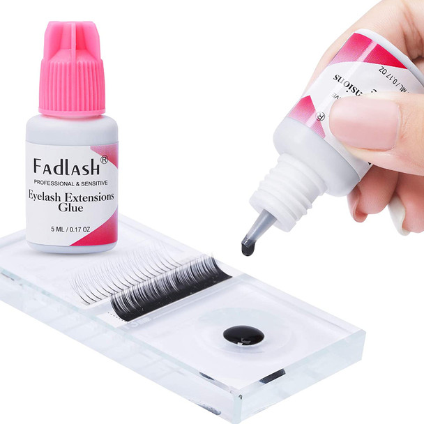 Eyelash Extension Glue 5ml Lash Extension Glue 1-2 Sec Drying Time| 6-7 Weeks Retention Lash Extension Supplies Professional Use by FADLASH