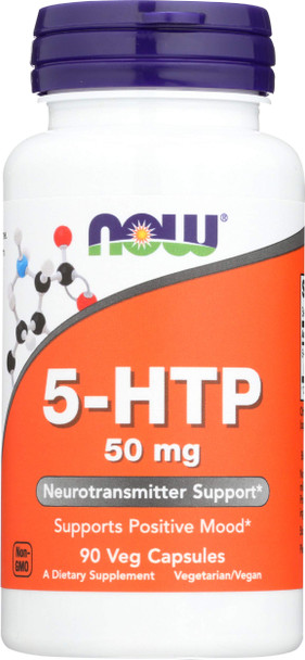 Now Foods 5-HTP Capsules, 50 mg, Standard, 90-Count