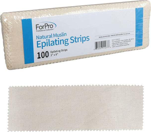 ForPro Natural Muslin Strip 3x9 100ct