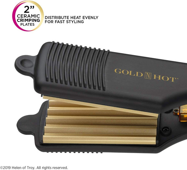 Gold N' Hot GH3013 Gold Tone Crimping Iron, 2 Inch