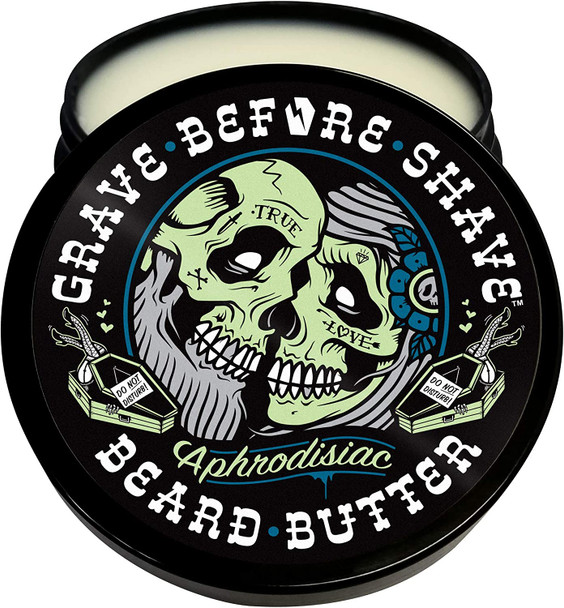 GRAVE BEFORE SHAVE Leather/Cedar-wood scent Beard Conditioning Butter 4 oz.