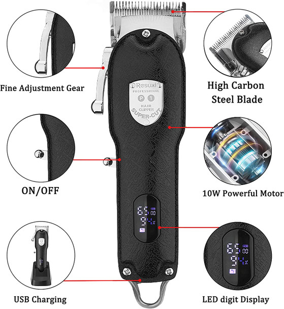 GSKY 2021New Hair Clippers for Men Professional Cordless Clippers for Hair Cutting Beard Trimmer Barbers Grooming Kit Rechargeable, LED Display