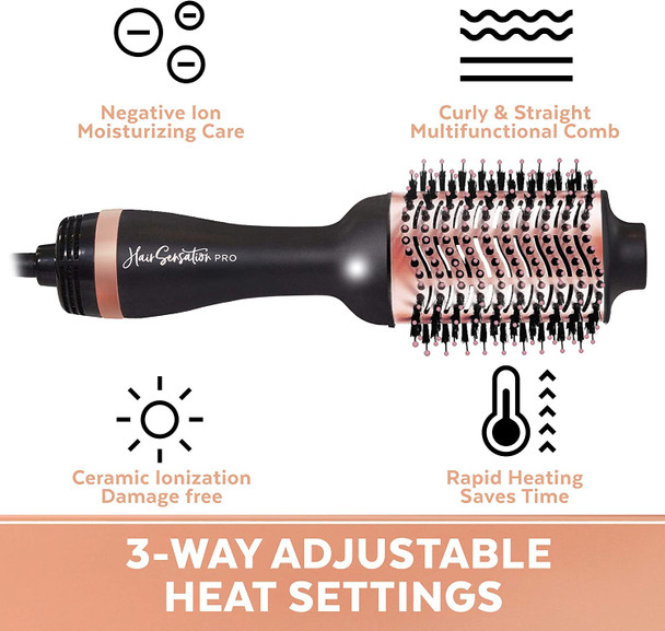 Hair Dryer Brush - Salon Quality Blowouts with Fast Drying & Volumizing Styler - Perfect One Step Hot Air Brush