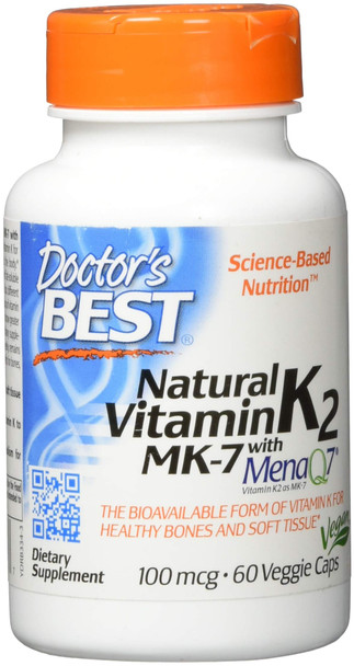 Doctor'S Best Natural Vitamin K2 Mk7 With Menaq7 Multivitamins, 100 Mg, 60-Count