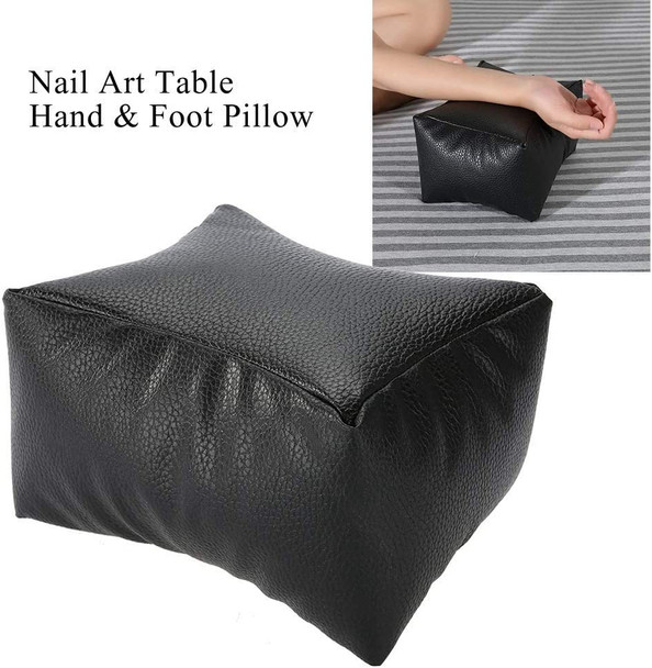 Hand Pillow, Hand Rest Cushion Pillow Nail Art Design Hand Pillow Washable Soft Manicure Hand Rests Nail Art Table Hand & Foot Pillow Soft PU Arm Rest Salon Manicure Nail Care Pillow(Black)