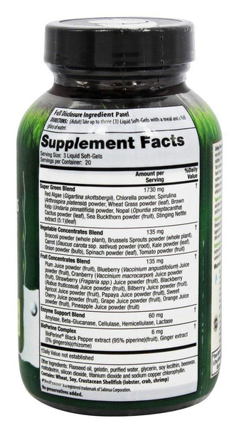 Irwin Naturals, Sun Powered Living Greens Super-Food, 60 Liquid Soft-Gels