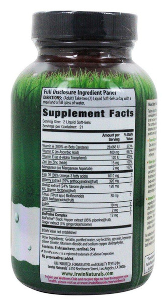 Irwin Naturals Vision Sharp, Multi-Nutrient Eye Health, 42 Liquid Soft-Gels