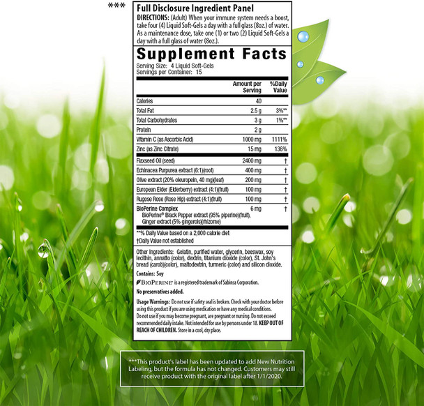 Irwin Naturals Vita-C Plus Urgent Rescue, 60 Liquid Softgels