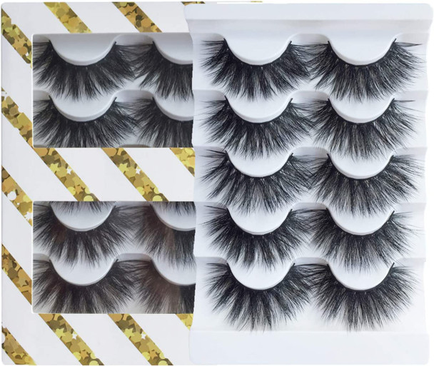 JIMIRE High Volume False Eyelashes Fluffy 3D Lashes Pack 5 Pairs