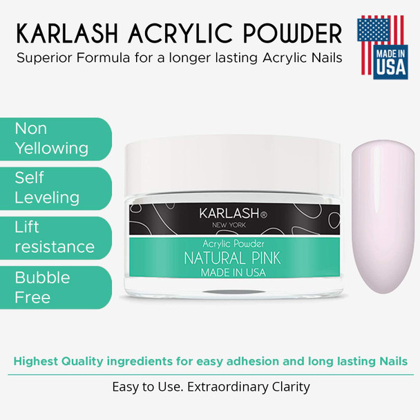 Karlash Professional Acrylic Powder (4 Ounce) Natural Pink