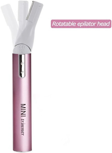 Kikar Rotatable Body Hair Trimmer Portable Electric Eyebrow Shaper - Safety Beauty Knife For Underarm / Leg / Body / Face / Hair - Stylish Metal Case Trimmer Shaver (Battery Operated)