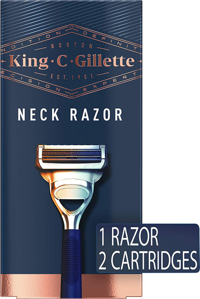 King C. Gillette Neck Razor, Handle plus 2 Blade Refills