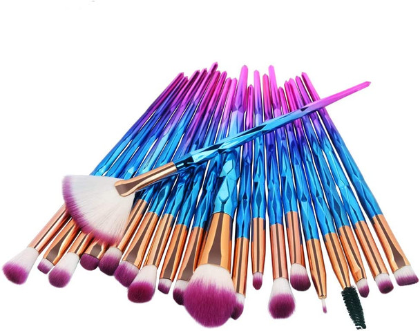 KOLIGHT Pack of 20pcs Cosmetic Eye Shadow Sponge Eyeliner Eyebrow Lip Nose Foundation Powder Makeup Brushes Sets (purple)