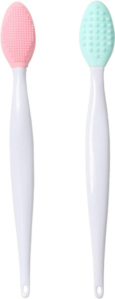 Lip Brush Tool,Double-Sided Silicone Exfoliating Lip Brush (2PCS)