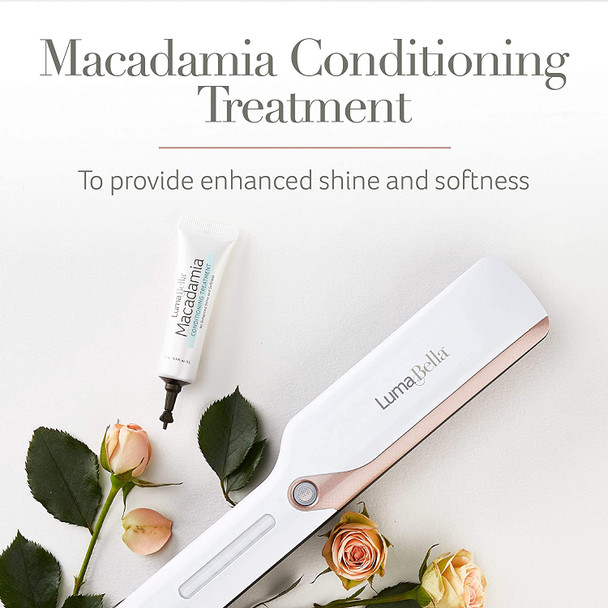 LumaBella Hair Straightener with Macadamia Conditioning Treatment & Cool Mist Infusion Channel, Flat Iron, 1 Inch