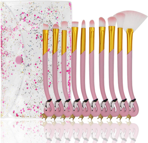 Makeup Brushes Set with Bag Citicolor Flamingo Shape Beauty Make up Brush Sets Start Makers Makeup tools Professional Cosmetic Kit with Foundation Brush Powder Brush Eye Brush