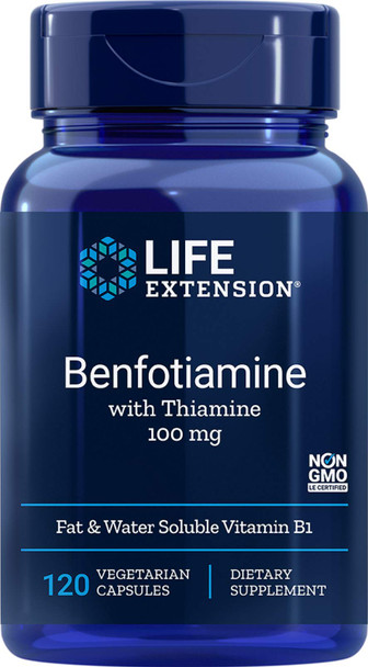 Life Extension Benfotiamine with Thiamine, 100mg, 120 vcaps 0737870920120