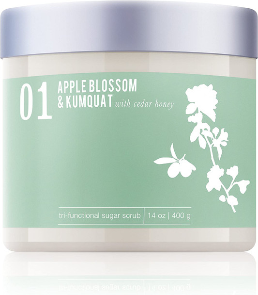 Me! Bath Tri-Functional Sugar Scrub Apple Blossom and Kumquat with Cedar Honey