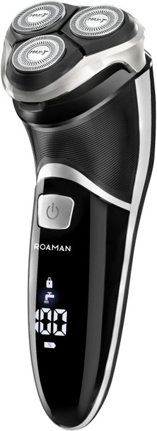 Mens Electric Razor, ROAMAN Rechargeable Corded and Cordless Electric Shaver for Men with Pop-up Trimmer,Wet Dry IPX7 Waterproof,Wall Adapter 100-240v