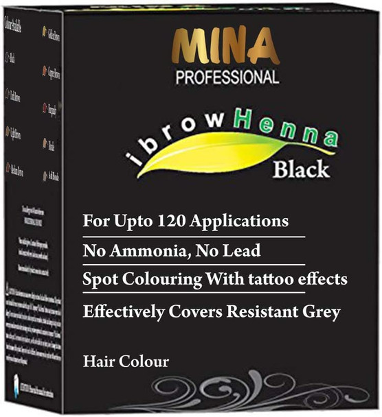 Mina Professional ibrow Henna Refill Pack and Tinting Kit for ibrow Colour Black