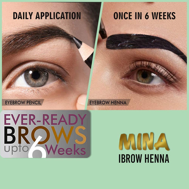 Mina Professional ibrow Henna Refill Pack and Tinting Kit for ibrow Colour Black
