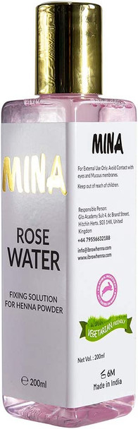 MINA Rose Water Fixing Solution for Eyebrow Tint 200 ml