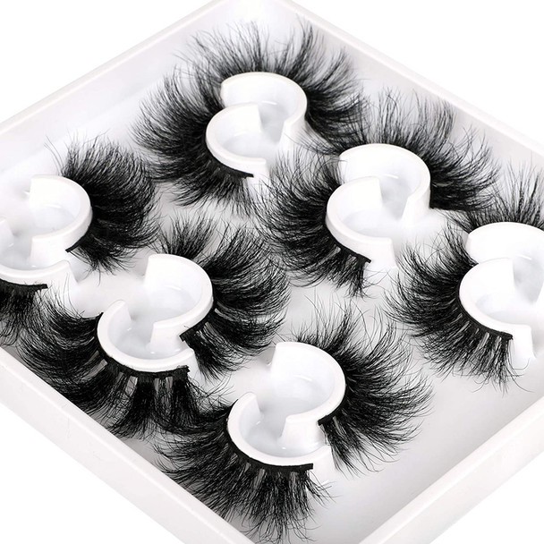 Mink Eyelashes 6D Dramatic Long Wispy Fluffy Mink Lashes Faux 6 Styles Mixed Luxury High Volume Thick False Eyelashes Soft Handmade Reusable Lashes Pack