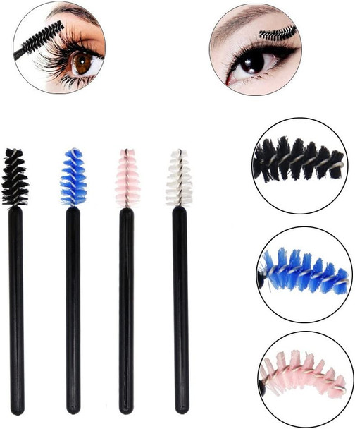 MyAoKuE-UP Upgrade Mini Mascara Wands Disposable Eyelash Brushes for Extensions Eye Brow Brush Makeup Tool Bulk 200 Pack Set 4 Colors