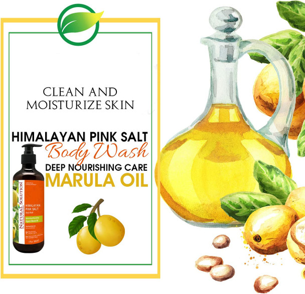 Natural Solution Pink Salt Body Wash, Moisturizing & Nourishing Body Wash with Organic Marula Oil - 500 Ml Each (6 Pack)