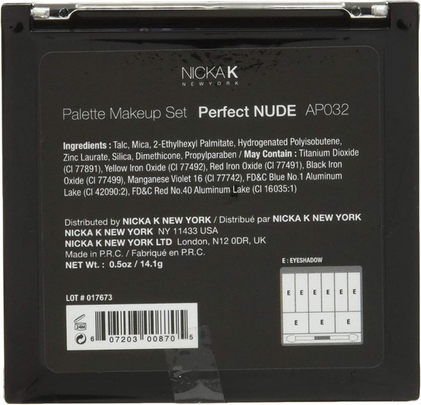 Nicka K Perfect 9 Nude Eyeshadow Palette Set, 0.16 Pounds