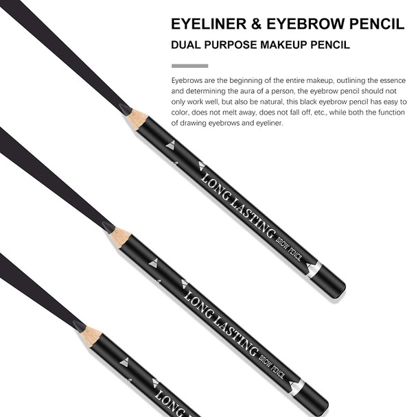 Ownest 12 Pcs Eyebrow Pencil Eyeliner Set, Eyeliner Gel Gel Waterproof Eyebrow Pencil Long Lasting Eyeliner Professional Eye Makeup Pen-Black