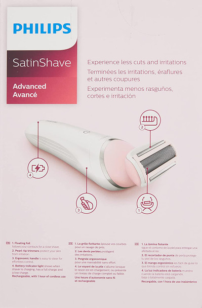 Philips SatinShave Advanced Cordless Women's Electric Shaver, BRL140/51